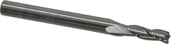 SGS - 5/32", 1/2" LOC, 3/16" Shank Diam, 2" OAL, 3 Flute, Solid Carbide Square End Mill - Single End, Uncoated, Spiral Flute, 30° Helix, Centercutting, Right Hand Cut, Right Hand Flute, Series 5 - Americas Industrial Supply