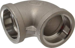 Merit Brass - 1" Grade 316 Stainless Steel Pipe 90° Elbow - Socket Weld x Socket Weld End Connections, 150 psi - Americas Industrial Supply