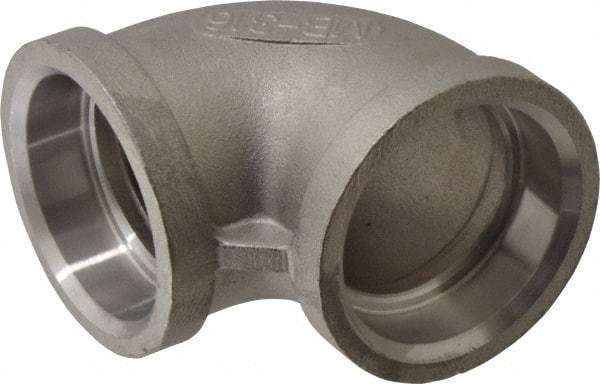 Merit Brass - 1-1/4" Grade 316 Stainless Steel Pipe 90° Elbow - Socket Weld x Socket Weld End Connections, 150 psi - Americas Industrial Supply