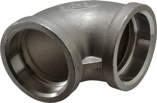 Merit Brass - 1-1/2" Grade 316 Stainless Steel Pipe 90° Elbow - Socket Weld x Socket Weld End Connections, 150 psi - Americas Industrial Supply