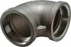 Merit Brass - 1-1/2" Grade 316 Stainless Steel Pipe 90° Elbow - Socket Weld x Socket Weld End Connections, 150 psi - Americas Industrial Supply