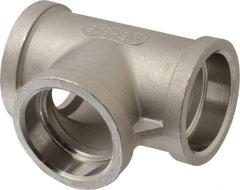 Merit Brass - 1-1/4" Grade 316 Stainless Steel Pipe Tee - Socket Weld x Socket Weld x Socket Weld End Connections, 150 psi - Americas Industrial Supply