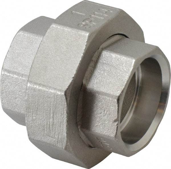Merit Brass - 1" Grade 316 Stainless Steel Pipe Union - Socket Weld x Socket Weld End Connections, 150 psi - Americas Industrial Supply