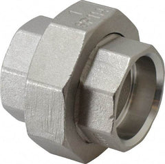 Merit Brass - 1" Grade 316 Stainless Steel Pipe Union - Socket Weld x Socket Weld End Connections, 150 psi - Americas Industrial Supply