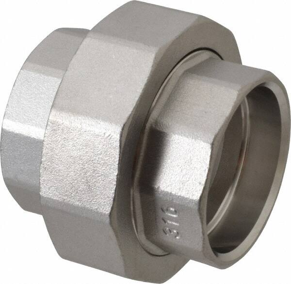 Merit Brass - 1-1/2" Grade 316 Stainless Steel Pipe Union - Socket Weld x Socket Weld End Connections, 150 psi - Americas Industrial Supply