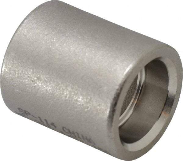 Merit Brass - 1/2" Grade 316 Stainless Steel Pipe Coupling - Socket Weld x Socket Weld End Connections, 150 psi - Americas Industrial Supply