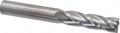 SGS - 5/8", 2-1/4" LOC, 5/8" Shank Diam, 5" OAL, 4 Flute, Solid Carbide Square End Mill - Single End, Uncoated, Spiral Flute, 30° Helix, Centercutting, Right Hand Cut, Right Hand Flute, Series 1L - Americas Industrial Supply