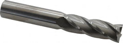 SGS - 3/4", 2-1/4" LOC, 3/4" Shank Diam, 5" OAL, 4 Flute, Solid Carbide Square End Mill - Single End, Uncoated, Spiral Flute, 30° Helix, Centercutting, Right Hand Cut, Right Hand Flute, Series 1L - Americas Industrial Supply