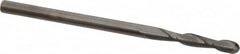 SGS - 1/8" Diam, 3/4" LOC, 2 Flute Solid Carbide Ball End Mill - Uncoated, Single End, 2-1/4" OAL, 1/8" Shank Diam, Spiral Flute - Americas Industrial Supply