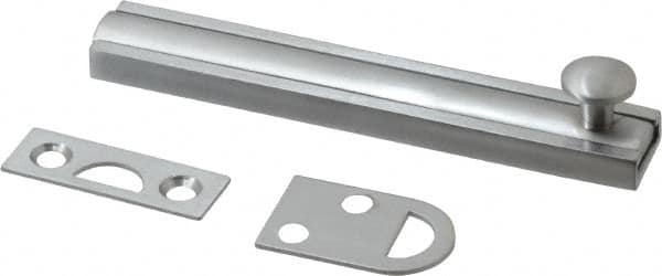 Don-Jo - 4" Long, 1/2" Wide Brass Slide Bolt - US26D Satin Chrome Plated - Americas Industrial Supply