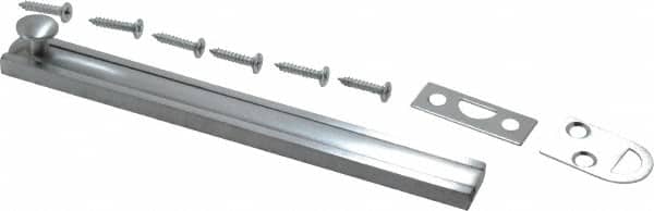 Don-Jo - 6" Long, 1/2" Wide Brass Slide Bolt - US26D Satin Chrome Plated - Americas Industrial Supply