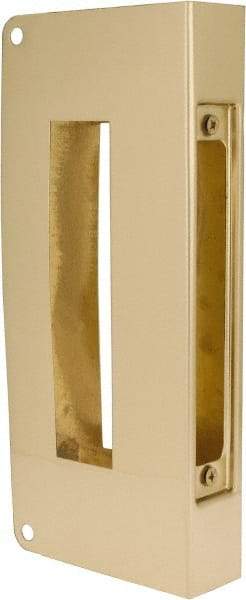 Don-Jo - 5" Wide x 12" High, Polished Brass Finish, Door Reinforcer - 1-3/4" Thick Door, 2-3/4" Backset - Americas Industrial Supply