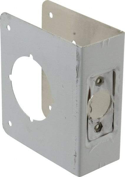 Don-Jo - 4" Wide x 4-1/2" High, Stainless Steel, Door Reinforcer - 1-3/4" Thick Door, 2-3/8" Backset - Americas Industrial Supply