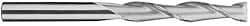 SGS - 5/8", 3" LOC, 5/8" Shank Diam, 6" OAL, 2 Flute, Solid Carbide Square End Mill - Single End, Uncoated, Spiral Flute, 30° Helix, Centercutting, Right Hand Cut, Right Hand Flute, Series 3EL - Americas Industrial Supply
