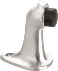 Don-Jo - 2-3/4" Projection Large Gooseneck Door Stop with Hook - Floor Mount, Satin Chrome Finish - Americas Industrial Supply