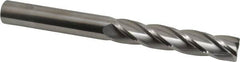 SGS - 5/8", 3" LOC, 5/8" Shank Diam, 6" OAL, 4 Flute, Solid Carbide Square End Mill - Single End, Uncoated, Spiral Flute, 30° Helix, Centercutting, Right Hand Cut, Right Hand Flute, Series 1EL - Americas Industrial Supply