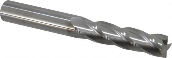 SGS - 3/4", 3" LOC, 3/4" Shank Diam, 6" OAL, 4 Flute, Solid Carbide Square End Mill - Single End, Uncoated, Spiral Flute, 30° Helix, Centercutting, Right Hand Cut, Right Hand Flute, Series 1EL - Americas Industrial Supply