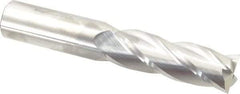 SGS - 1", 3" LOC, 1" Shank Diam, 6" OAL, 4 Flute, Solid Carbide Square End Mill - Single End, Uncoated, Spiral Flute, 30° Helix, Centercutting, Right Hand Cut, Right Hand Flute, Series 1EL - Americas Industrial Supply