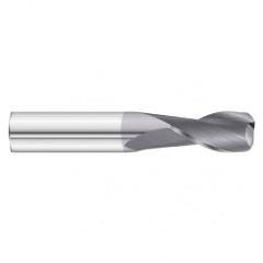 3/8 Dia. x 2-1/2 Overall Length 2-Flute .060 C/R Solid Carbide SE End Mill-Round Shank-Center Cut-TiAlN - Americas Industrial Supply