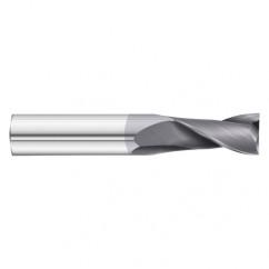 9/64 Dia. x 2 Overall Length 2-Flute Square End Solid Carbide SE End Mill-Round Shank-Center Cut-TiAlN - Americas Industrial Supply