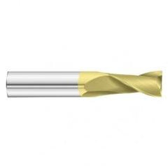 11/16 Dia. x 4 Overall Length 2-Flute Square End Solid Carbide SE End Mill-Round Shank-Center Cut-TiN - Americas Industrial Supply