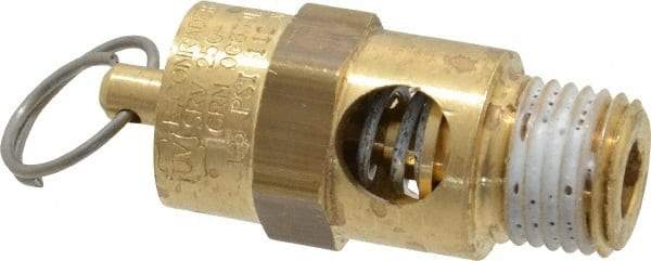 Conrader - 1/4" Inlet, ASME Safety Relief Valve - 125 Max psi, Brass, 116 Cubic' per Min - Americas Industrial Supply