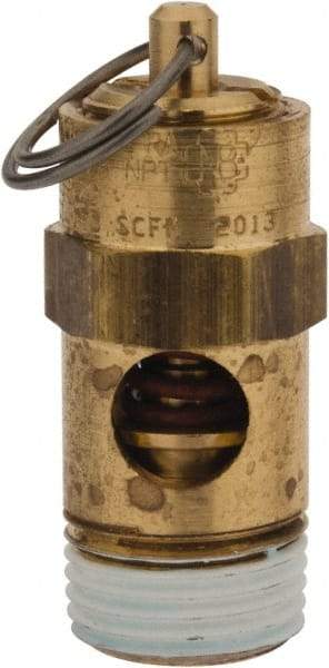 Conrader - 3/8" Inlet, ASME Safety Relief Valve - 200 Max psi, Brass, 178 Cubic' per Min - Americas Industrial Supply