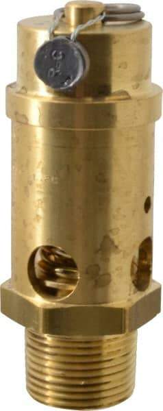 Conrader - 1" Inlet, ASME Safety Relief Valve - 200 Max psi, Brass, 1,624 Cubic' per Min - Americas Industrial Supply