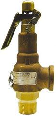 Midwest Control - 1-1/4" Inlet, 1-1/4" Outlet, ASME Safety Relief Valve - 140 Max psi, Bronze, 918 Cubic' per Min - Americas Industrial Supply