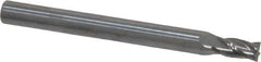 SGS - 5/32", 5/16" LOC, 3/16" Shank Diam, 2" OAL, 4 Flute, Solid Carbide Square End Mill - Single End, Uncoated, Spiral Flute, 30° Helix, Centercutting, Right Hand Cut, Right Hand Flute, Series 16 - Americas Industrial Supply