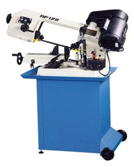 Enco - 5 x 6" Max Capacity, Manual Step Pulley Horizontal Bandsaw - 80, 120 & 200 SFPM Blade Speed, 110 Volts, 45 & 60°, 1/3 hp, 1 Phase - Americas Industrial Supply