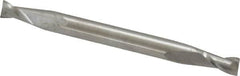 SGS - 7/64", 3/16" LOC, 1/8" Shank Diam, 1-1/2" OAL, 2 Flute, Solid Carbide Square End Mill - Double End, Uncoated, Spiral Flute, 30° Helix, Centercutting, Right Hand Cut, Right Hand Flute, Series 15 - Americas Industrial Supply