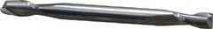 SGS - 1/8", 1/4" LOC, 1/8" Shank Diam, 1-1/2" OAL, 2 Flute, Solid Carbide Square End Mill - Double End, Uncoated, Spiral Flute, 30° Helix, Centercutting, Right Hand Cut, Right Hand Flute, Series 15 - Americas Industrial Supply