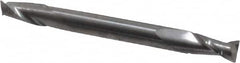 SGS - 3/16", 3/8" LOC, 3/16" Shank Diam, 2" OAL, 2 Flute, Solid Carbide Square End Mill - Double End, Uncoated, Spiral Flute, 30° Helix, Centercutting, Right Hand Cut, Right Hand Flute, Series 15 - Americas Industrial Supply