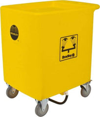 Bradley - 56 Gallon Eye Wash Station Waste Cart - Compatable with Bradley Portable Eye Wash Station S19-921, Includes 2 Clearly Marked Eye Wash Signs - Americas Industrial Supply