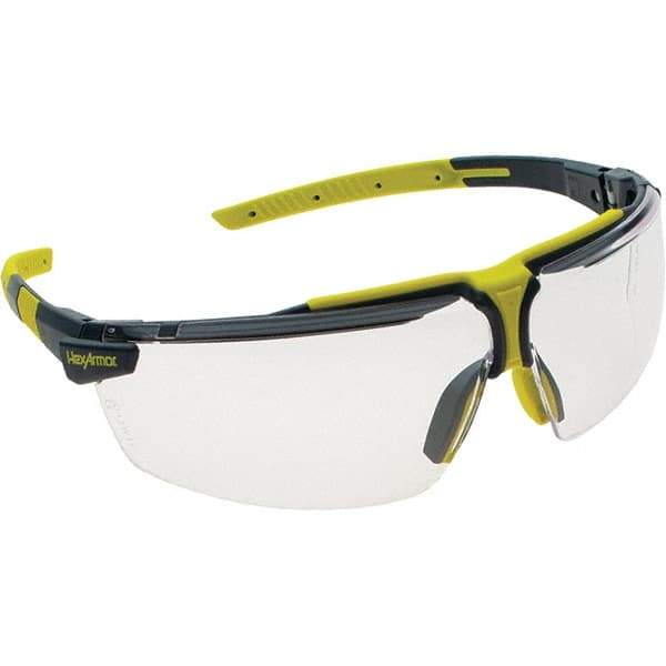 HexArmor - Clear Lenses, Frameless Safety Glasses - Anti-Fog, Scratch Resistant, Size Universal, Wrap Around - Americas Industrial Supply