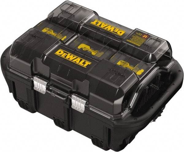 DeWALT - 40 Volt, 6 Battery Lithium-Ion Power Tool Charger - 1 hr & 30 min to Charge, AC Wall Outlet Power Source - Americas Industrial Supply