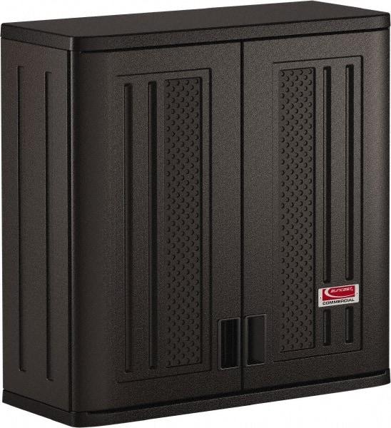 Suncast - 1 Shelf Locking Storage Cabinet - Polypropylene, 30" Wide x 12" Deep x 30-1/4" High, Gray - Americas Industrial Supply