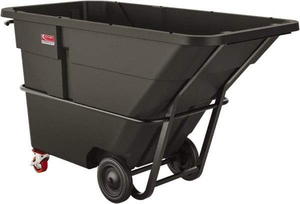 Suncast - 2,300 Lb Load Capacity, 43 Bushels, 2 Cu Yd, Polyethylene Tilt Truck - 47.4" Wide x 86" Long x 51-1/4" High, Matte Gray - Americas Industrial Supply