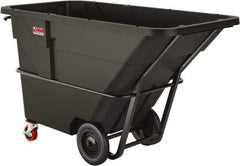 Suncast - 2,200 Lb Load Capacity, 33 Bushels, 1-1/2 Cu Yd, Polyethylene Tilt Truck - 41.28" Wide x 85.87" Long x 49" High, Matte Gray - Americas Industrial Supply