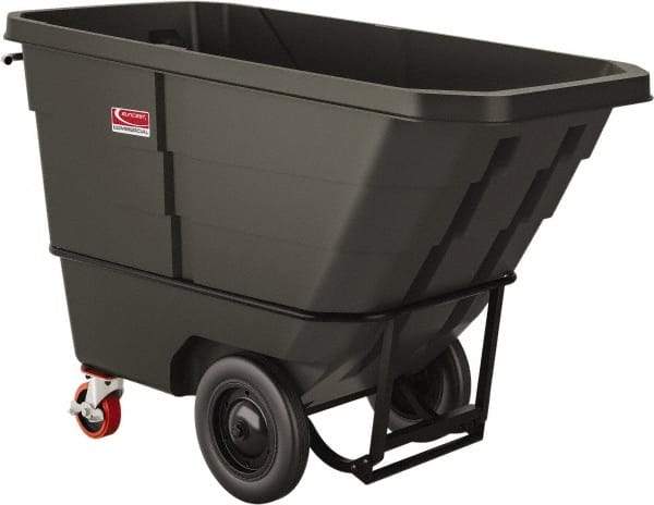 Suncast - 2,200 Lb Load Capacity, 22 Bushels, 1 Cu Yd, Polyethylene Tilt Truck - 33.87" Wide x 70" Long x 45.16" High, Matte Gray - Americas Industrial Supply