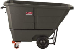 Suncast - 1,300 Lb Load Capacity, 22 Bushels, 1 Cu Yd, Polyethylene Tilt Truck - 33.87" Wide x 70" Long x 43.84" High, Matte Gray - Americas Industrial Supply