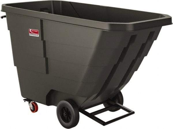 Suncast - 800 Lb Load Capacity, 22 Bushels, 1 Cu Yd, Polyethylene Tilt Truck - 33.87" Wide x 70" Long x 43.84" High, Matte Gray - Americas Industrial Supply