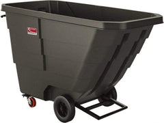 Suncast - 800 Lb Load Capacity, 22 Bushels, 1 Cu Yd, Polyethylene Tilt Truck - 33.87" Wide x 70" Long x 43.84" High, Matte Gray - Americas Industrial Supply
