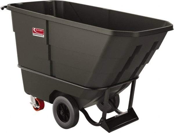 Suncast - 800 Lb Load Capacity, 11 Bushels, 0.5 Cu Yd, Polyethylene Tilt Truck - 27.76" Wide x 59.2" Long x 34.86" High, Matte Gray - Americas Industrial Supply