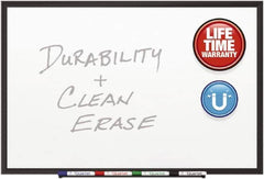 Quartet - 36" High x 48" Wide Magnetic Dry Erase Board - Steel, Includes Marker Rail with Protective End Caps, (4) Dry-Erase Markers & Mounting Kit - Americas Industrial Supply