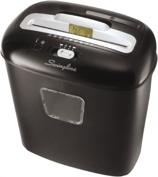 Swingline - 5/32 x 1-1/2" Strip, 10 Sheet Cross Cut Personal Shredder - 9" Long x 14" Wide x 15" High, Level 4 Security, 5 Gal Wastebasket - Americas Industrial Supply