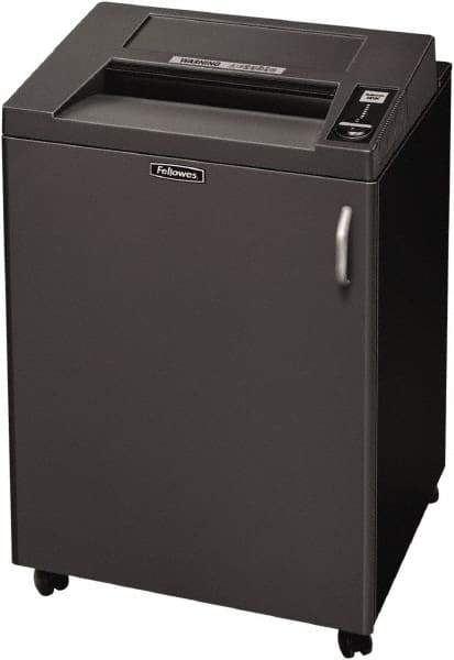 FELLOWES - 5/32 x 1-9/16" Strip, 24 Sheet Cross Cut Commercial Shredder - 23-1/4" Long x 25-3/16" Wide x 38-3/16" High, Level 4 Security, 4 Gal Wastebasket - Americas Industrial Supply