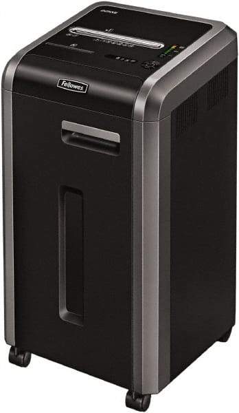 FELLOWES - 5/64 x 15/32" Strip, 16 Sheet Micro Cut Commercial Shredder - 17-3/4" Long x 17-1/8" Wide x 30-3/4" High, Level 5 Security, 16 Gal Wastebasket - Americas Industrial Supply