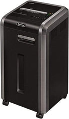 FELLOWES - 5/64 x 15/32" Strip, 16 Sheet Micro Cut Commercial Shredder - 17-3/4" Long x 17-1/8" Wide x 30-3/4" High, Level 5 Security, 16 Gal Wastebasket - Americas Industrial Supply